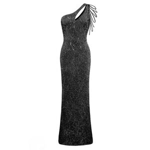 Embellished Sequin Asymmetric Dress